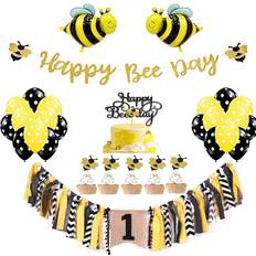 Yellow Cake Decorations Bee First Birthday Party Decorations Cake Decoration