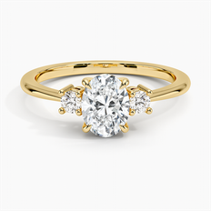 Three Stone Diamond Engagement Ring - Gold/Transparent