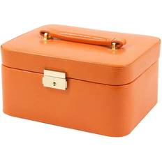 Orange Jewelry Boxes Bey-Berk Lizard Debossed Jewellery Box - Orange