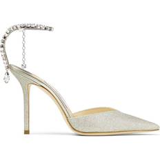 Jimmy Choo Silver - Women Shoes Jimmy Choo Saeda 100 - Platinum Ice Dusty