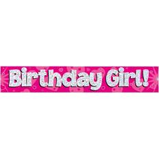 Garlands & Confetti Oaktree Garlands Birthday Girl Holographic Banner 9ft Pink