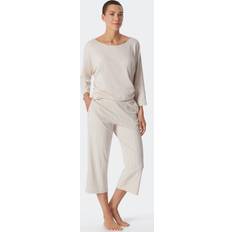 Beige Schlafanzüge Schiesser Damen Pyjama Modern Nightwear