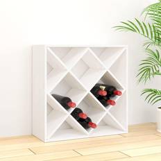 Trä Vinställ vidaXL Vinskåp Vit 62 x 25 x 62 cm Massiv Furu Vinställ