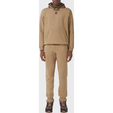 Burberry Hoodies Jumpers Burberry Check Trim Cotton Blend Hoodie - Camel