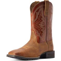 Men - Red Riding Shoes Ariat Mens Hybrid Ranchwork Boot Rustic Red