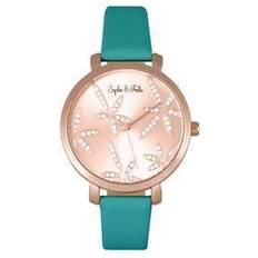 Womens Key West Leather-Band Watch with Swarovski Crystals