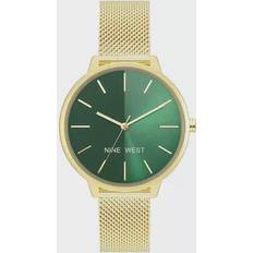 Nine West Armbandsur I Mesh Grönt Guld