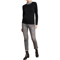 Roman Faux Pearl Embellished High Neck Jumper - Black