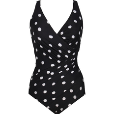 Polka Dots Swimsuits Miraclesuit Pizzelles Oceanus One Piece Swimsuit - Black