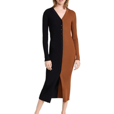 Staud Shoko Sweater Dress - Tan/Black