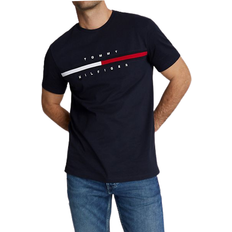 Tommy Hilfiger Men's Embroidered Flag Stripe Logo T-shirt - Desert Sky