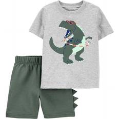 Carter's Baby's Dinosaur Jersey Tee & Short Set 2-piece - Heather/Green (1M992210)