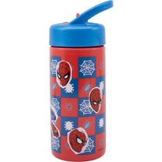 Sugerør plast Stor Vandflaske Spiderman 410 ml
