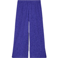 Eileen Fisher Woven Plissé Wide Leg Pant - Blue Violet