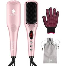 Sleeve Included Hair Straighteners MiroPure S102 Enhanced 2-In-1 Ceramic Ionic Hair Straightening Brush