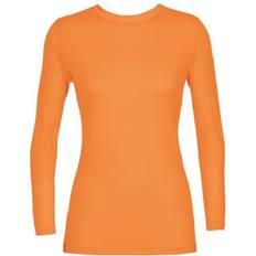 Orange Hauts de Couche de Base Icebreaker Oasis LS Crewe Flash Women - Naranja