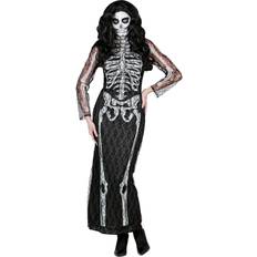 Skjelett Kostymer & Klær Widmann Skeleton Long Dress Costume