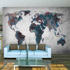 Artgeist Fototapete World Map On The Wall