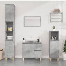 Madera Muebles de Baño para Lavabos Individuales vidaXL Armario De Baño Madera Contrachapada Gris 65 x 33 cm