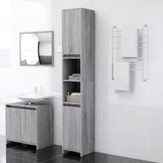 Arredamenti Bagno vidaXL Armadio Bagno Rovere Grigio 30 x 30 x 183.5 cm Legno Ingegnerizzato