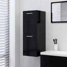 Mobili Bagno a Muro vidaXL Mobile Da Bagno Nero 30 x 30 x 80 cm In Legno Multistrato