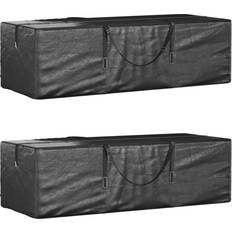 Chair Cushions vidaXL Garden Cushion Storage Bags 2 pcs 135 x 40 x 55 cm Chair Cushions Black