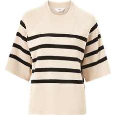 Object Stribet Striktrøje Beige