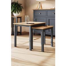 Grey Nesting Tables Fwstyle Solid Oak Of 2 Assembled Nesting Table