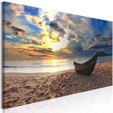 Toile Accessoires d'intérieur Artgeist Tableau Boat On The Beach Narrow 120x40 (1567) Art encadré