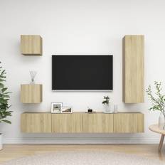 Mobili a Parete vidaXL Set di Mobili TV 5 pz Rovere Sonoma in Legno Multistrato Mobile a Parete