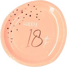 Pink Engangstallerkner Folat Paptallerkener 18 Års Lush Blush