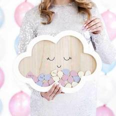 Livres d'or PartyDeco Baby shower guest book wooden cloud frame christening keepsake gift