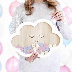 Livres d'or PartyDeco Gästebuch Aus Holz Wolke 305x43cm Baby-Dusche Taufe Geburtstag
