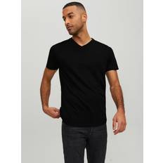 Jack & Jones T-shirts Jack & Jones Enfärgat V-ringning T-shirt Svart