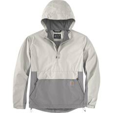 Carhartt anorak herre Carhartt Rain Defender Loose Fit Lightweight Packable Anorak Jacket - Malt/Asphalt