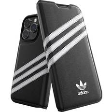 Wallet Cases Adidas Flip Case Designed for iPhone 14 Pro Shockproof Drop Protection Wireless Charging Compatible 6.1 Inch Black/White Three Stripe Booklet Case Protective Originals Cell Phone Cover