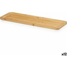 Brun Bambus Snackbakke 46 x 1.6 x 15 cm Set af 12