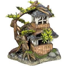 Nobby Aqua Ornaments House with Bonsai with Plants
