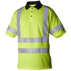 Gul - Unisex Polotrøjer Top Swede polo T-shirt 226, Hi-Vis Gul
