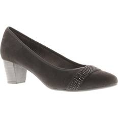 44 - Gråa Pumps Jana Dam Softline 8-22465-41 Bekväm multibredd bekväm sko glitter klassisk festliga festpumps, svart, Weit