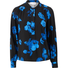 Selected Blusar Selected Tryck Långärmad Blus Svart