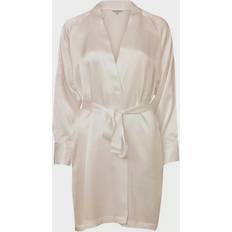 Lady Avenue Badjassen Lady Avenue Pure Silk Short Kimono - Parelwit