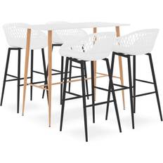 White Outdoor Bar Sets vidaXL 5 Outdoor Bar Set