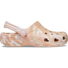 Synthetic Outdoor Slippers Crocs Classic Marbled Clog - Chai/Pink Rose