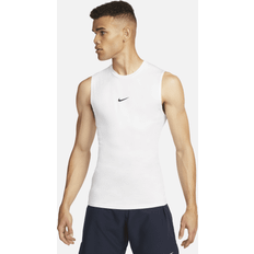 XXL Tank Tops Nike Pro Men's Dri-FIT Tight Sleeveless Fitness Top White