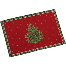 Rouge Chiffons & Tissus Villeroy & Boch Toy's Delight Tree Embroidered Placemat 6 Stück Set de table Rouge