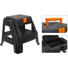 Naranja Taburetes Caja Herramientas 120 kg 47x42x43 cm Taburete