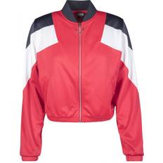 Kort Jackor Urban Classics Ladies 3-Tone Track Jacket - Firered/Navy/White