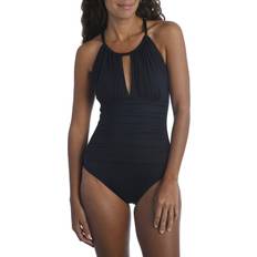 Clothing La Blanca Ruched Cutout One Piece Swimsuit