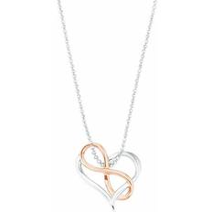 Amor kette mit anhänger 925 sterling silber damen halsschmuck, cm, bicolor